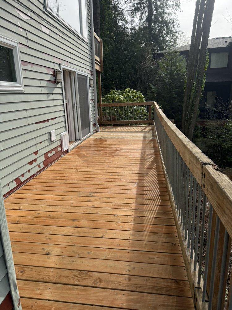 Cedar Deck Restoration built by our crew in East Portland
